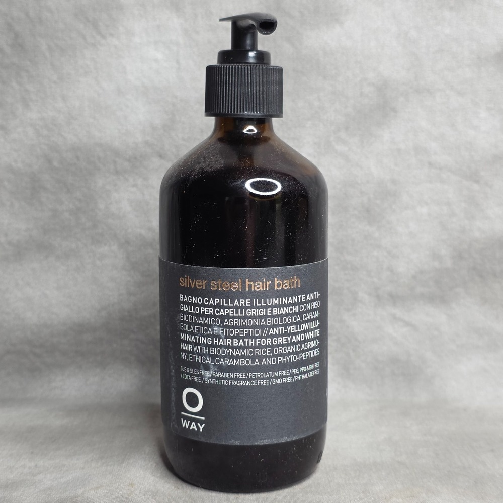 OWAY Silver Steel Hair Bath Shampoo 8 oz for Gray & White Hair